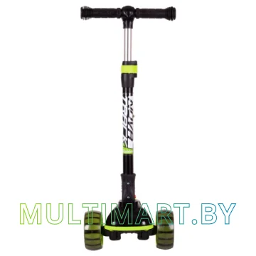 Самокат Novatrack RainBow Basic Black New 120BB.RAINBOW.BLM22 (черный/зеленый, 2022) картинка 3